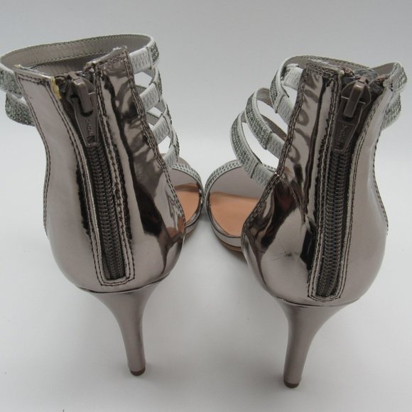SM New York Women's Gwenna Pewter Strappy Pump New - Picture 5 of 8